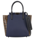Troupe Tote, &pound;210, Handbags, Blue/Brown, Leather/Snake, Front view